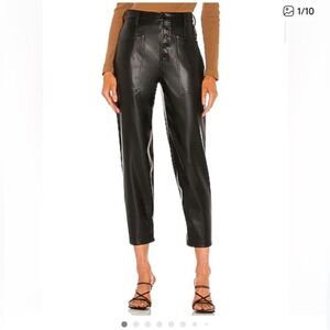 Pistola Black Faux Leather High-Waist Pants